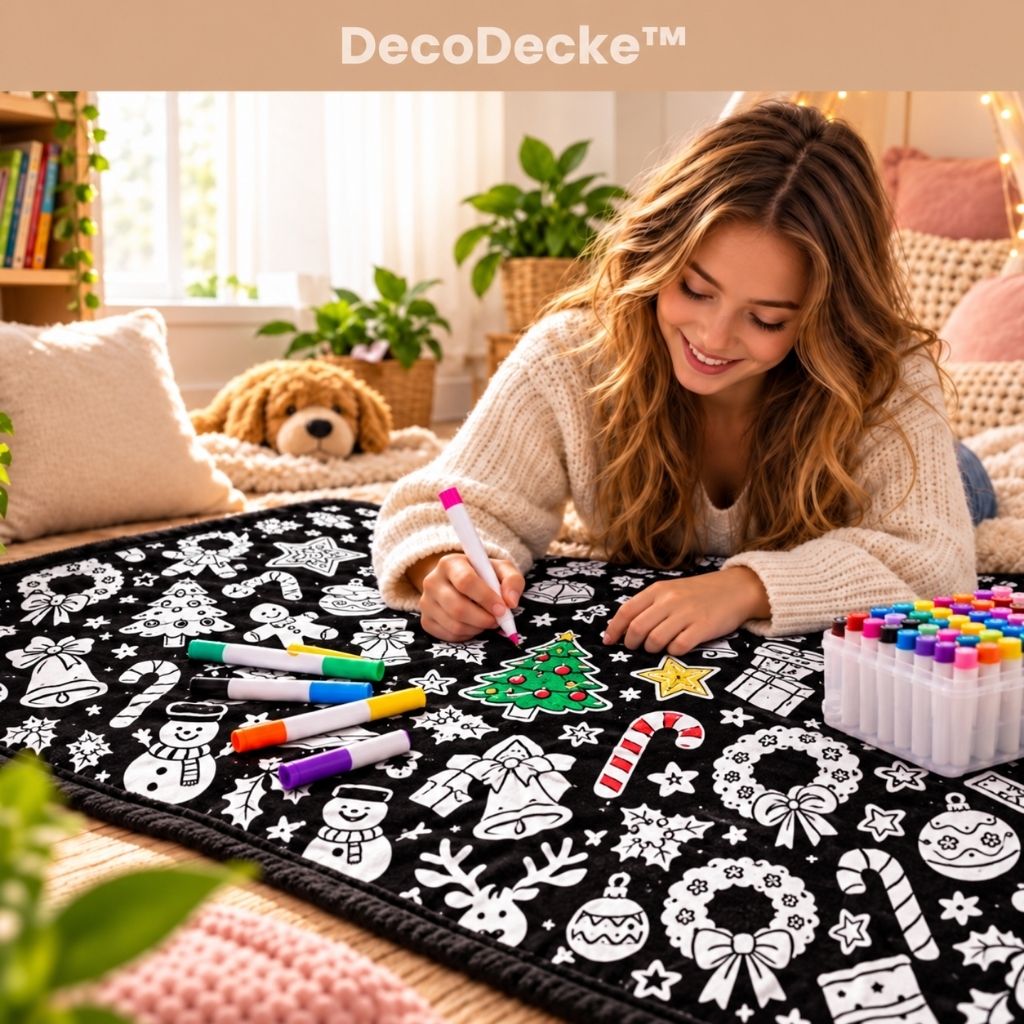 DecoDecke™ – Deine Kuscheldecke zum Ausmalen