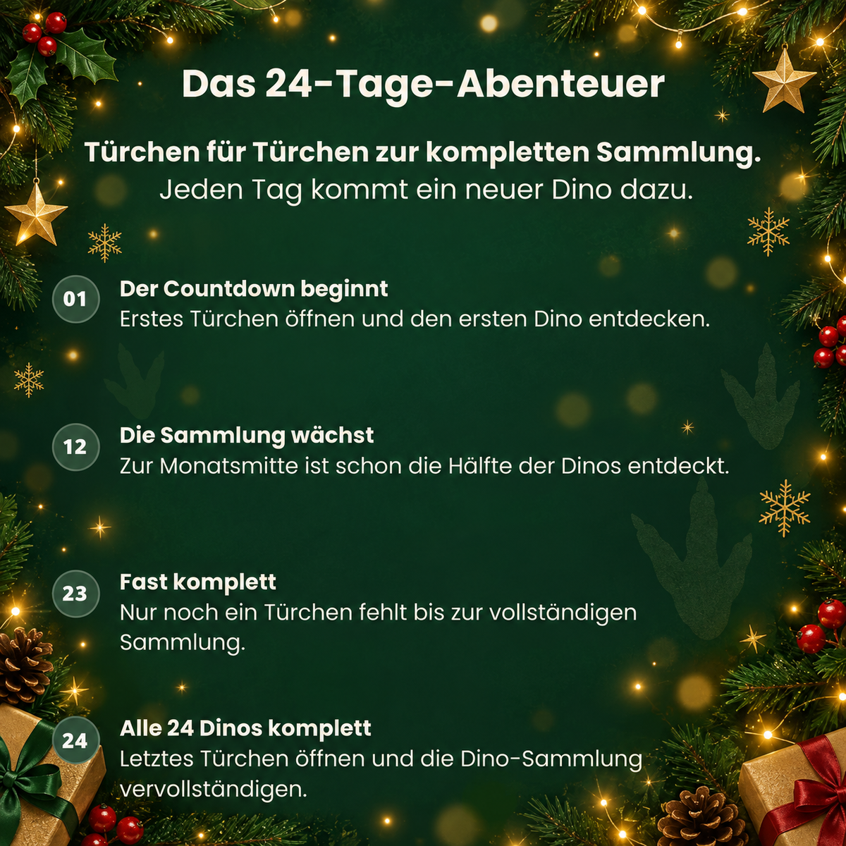 Dino-Adventskalender™ – Mit 24 besonderen Dinos bis Weihnachten zählen