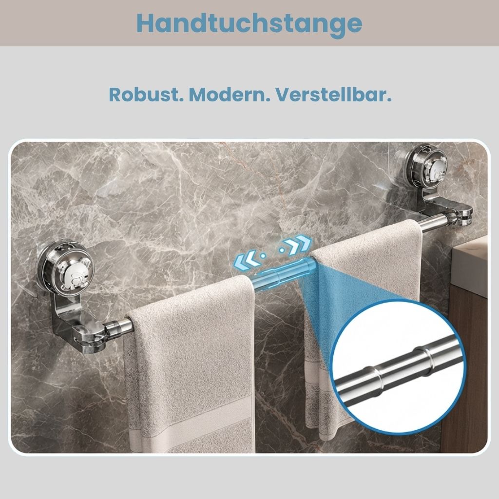 Handtuchstange - Ohne Bohren. Verstellbar.