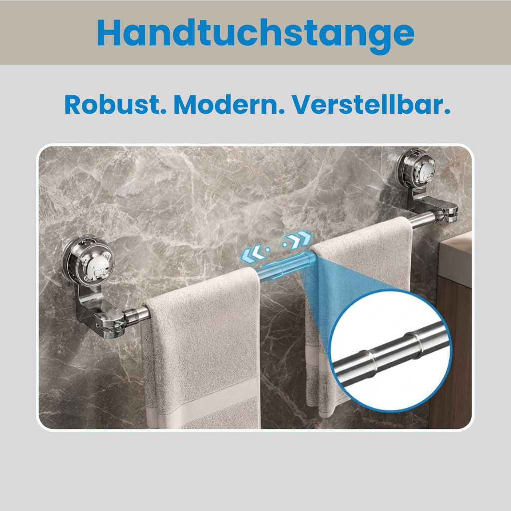 Handtuchstange - Ohne Bohren. Verstellbar.