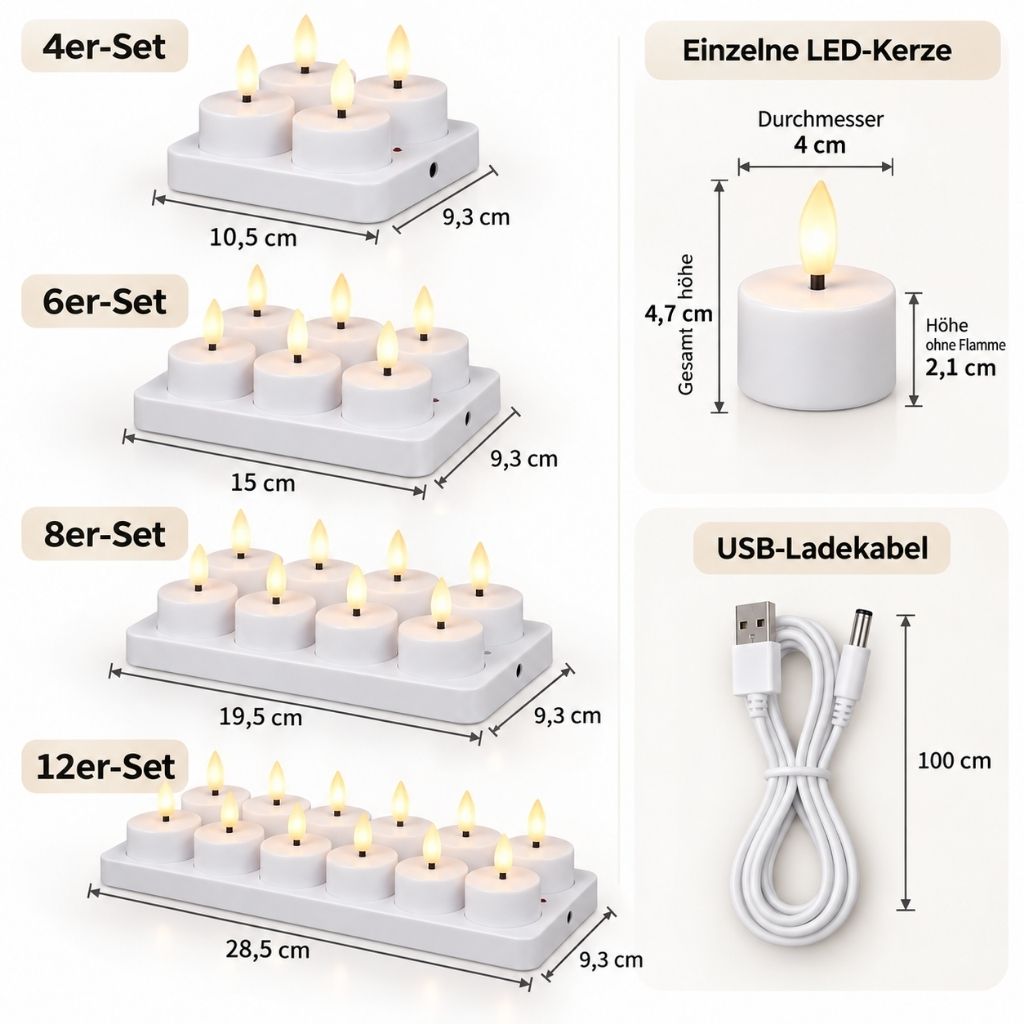 LichtFlamme™ – Wiederaufladbare LED-Kerzen für stimmungsvolles Licht