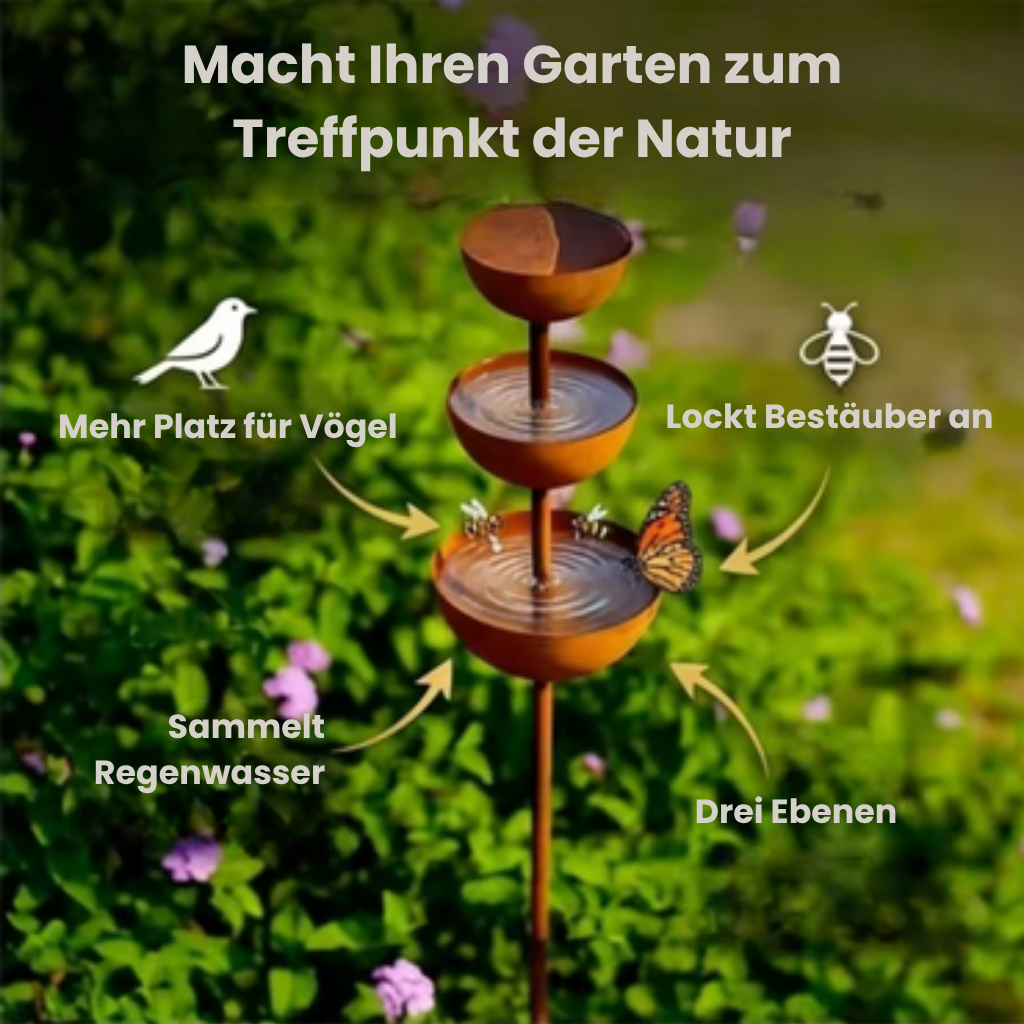 RegenKaskade™ - Macht Regen zum Vogelbad