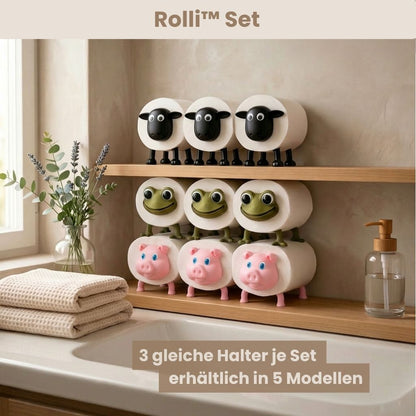 Rolli™ Set - Drei humorvolle Toilettenpapierhalter fürs Badezimmer