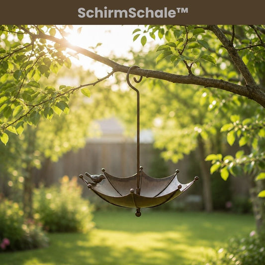 SchirmSchale™ – Hängender Futter- und Wasserspender für Vögel
