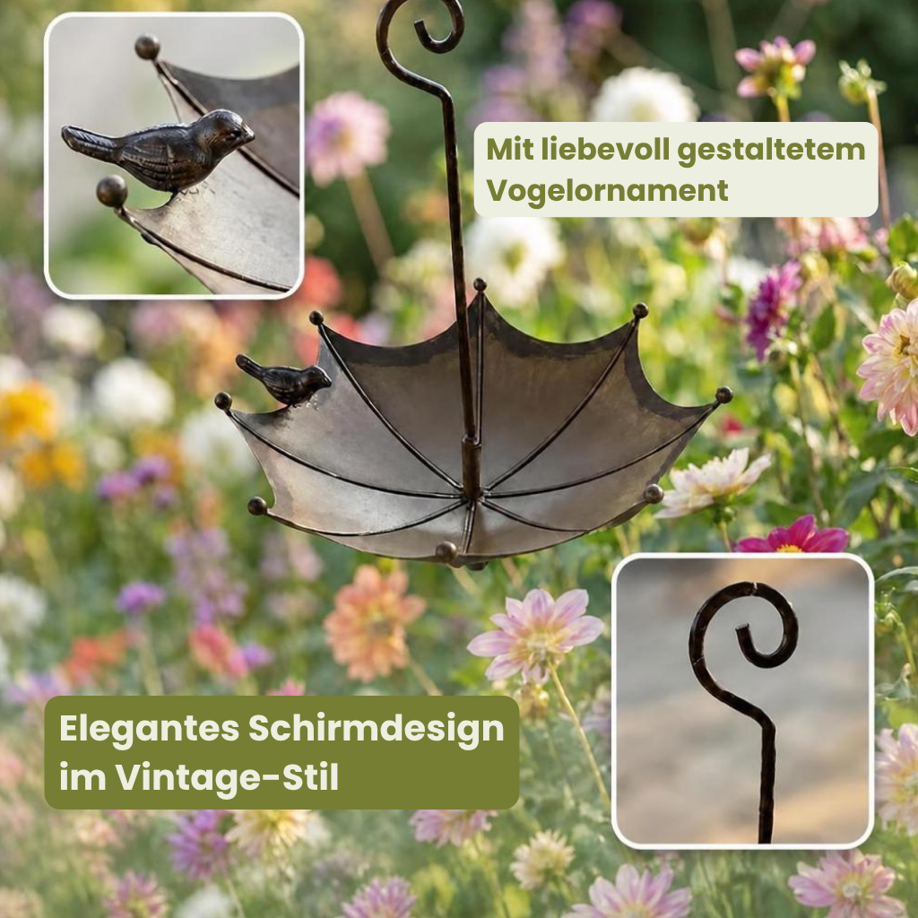 SchirmSchale™ – Hängender Futter- und Wasserspender für Vögel