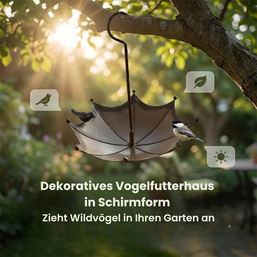 SchirmSchale™ – Hängender Futter- und Wasserspender für Vögel