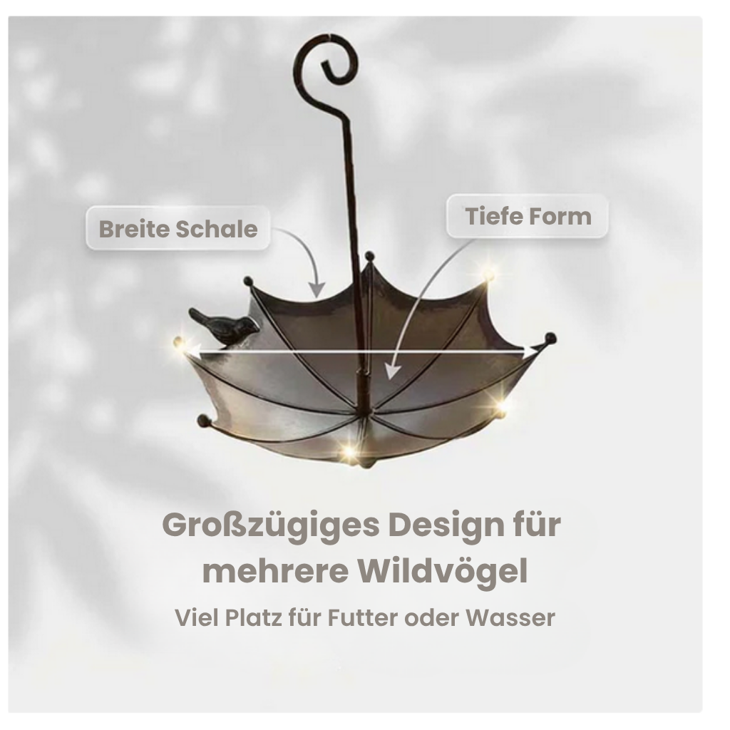 SchirmSchale™ – Hängender Futter- und Wasserspender für Vögel