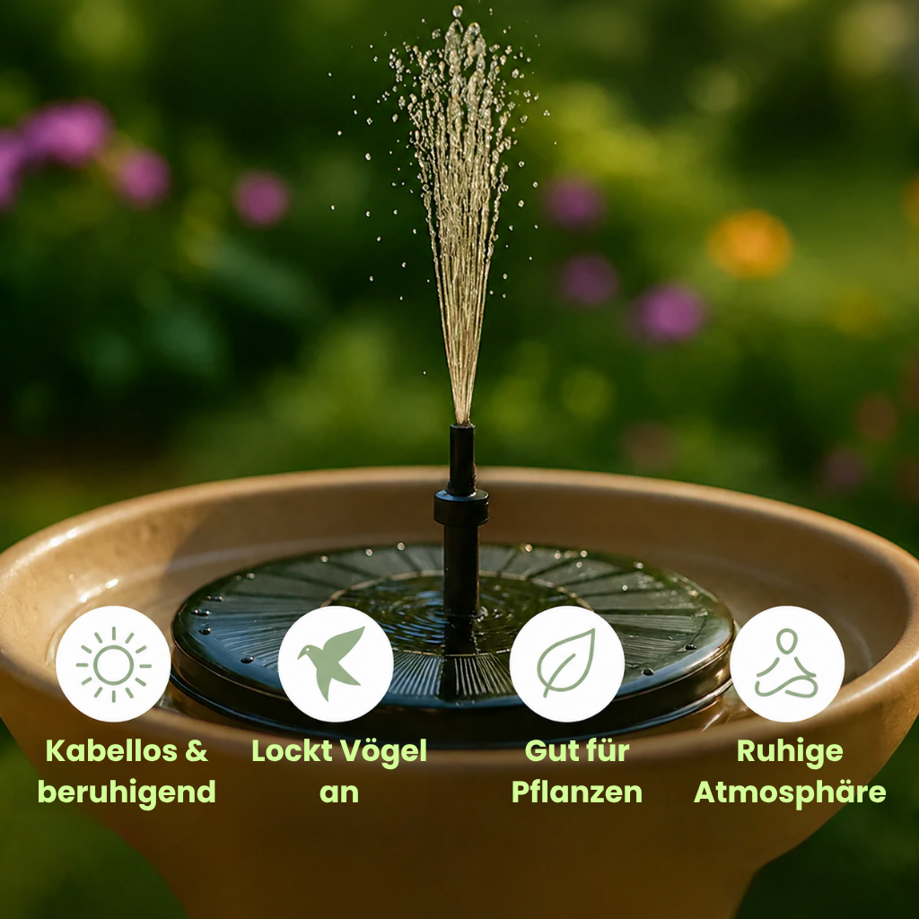 SolarFontäne™ – Verleiht deinem Garten ein lebendiges Wasserspiel