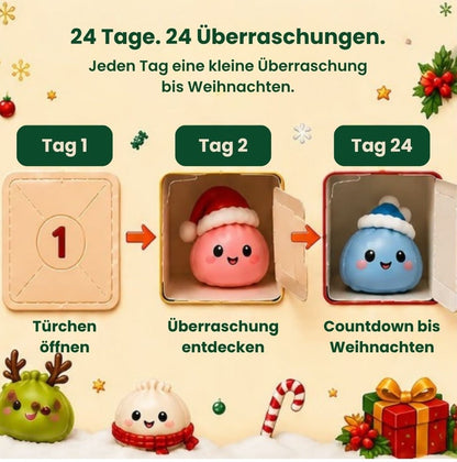 Squishies-Adventskalender™ - Mit 24 süßen Dumpling-Figuren bis Weihnachten zählen