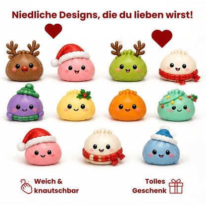 Squishies-Adventskalender™ - Mit 24 süßen Dumpling-Figuren bis Weihnachten zählen