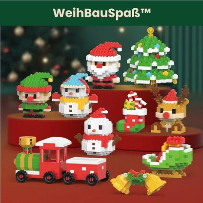 WeihBauSpaß™ – Aus kleinen Bausteinen wird eine magische Weihnachtswelt (Set aus 12)