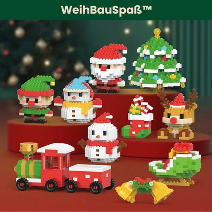 WeihBauSpaß™ – Aus kleinen Bausteinen wird eine magische Weihnachtswelt (Set aus 12)