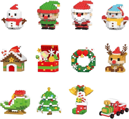 WeihBauSpaß™ – Aus kleinen Bausteinen wird eine magische Weihnachtswelt (Set aus 12)