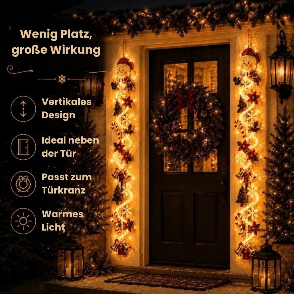 WeihnachtsKaskade™ – Bringt deine Haustür festlich zum Leuchten